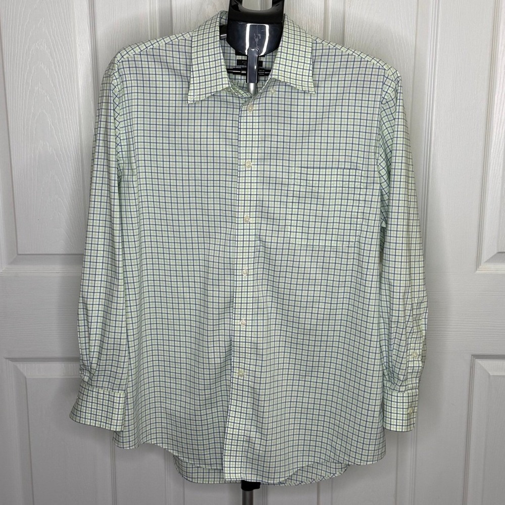 Lauren Ralph Lauren Mens XL 17 32-33 Regular Fit Stretch Check Dress Shirt